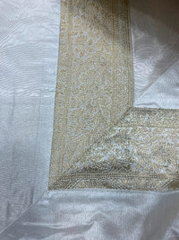 Brand New offwhite and gold Bed Cover made from silk from India