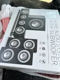 4 piece audio system with sub woofer