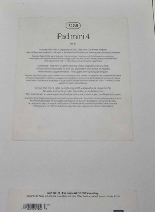 Apple iPad Mini 4 32GB WiFi Space Gray MNY12CL/A in iPads & Tablets in Markham / York Region - Image 3