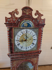 3D jigsaw puzzle grandfather clock with real, working clock