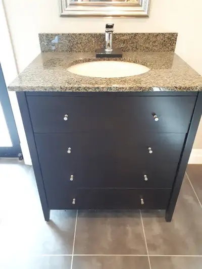 vanité bois comptoir granit, neuf ,DÉMO, View more