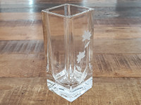 Small Crystal Mikasa Etched Glass Flower Vase