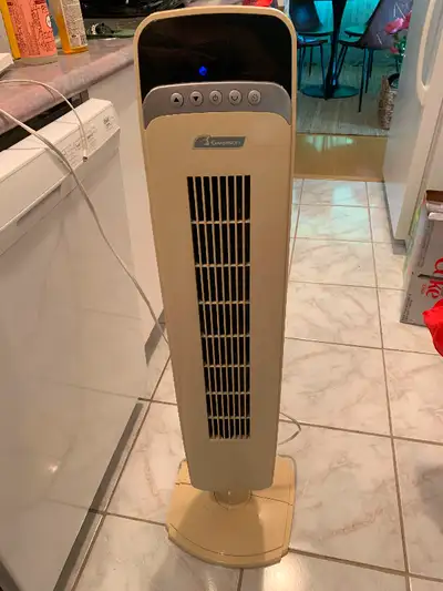 Free Garrison tower fan available for pick up. Three speeds, oscillating feature and timer. All spee...