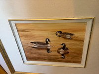 Vtg Acrylic Painting of Cdn Geese by Cdn Artist Nandor Horthy