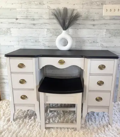Refinished Desk & Stool, View more
