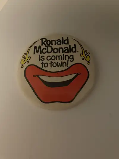 Ronald McDonald is coming to town vintage pin  , View more