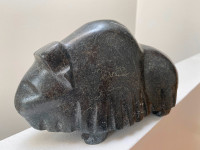 Inuit Musk Ox Serpentine Stone Carving