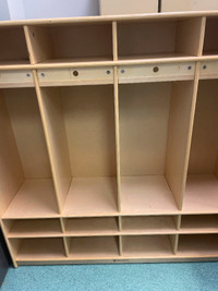 2 four-section Birch wood lockers