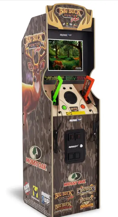 Brand New Arcade1Up Big Buck Hunter Mossy Oak Deluxe Arcade Machine, built for your home, 5-foot-tal...