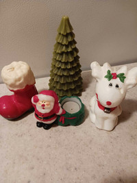 4 CUTE CHRISTMAS CANDLES-NEW!
