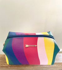Stella &amp; Dot Rainbow Makeup Pouf Bag