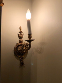 Gold wall sconce (two available)