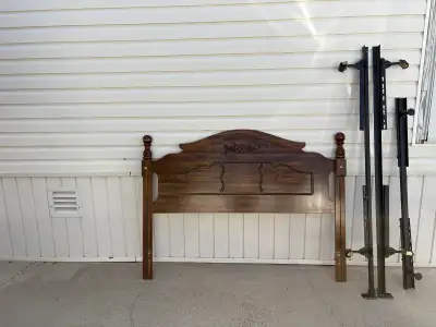 Queen bed frame, headboard, box spring , View more
