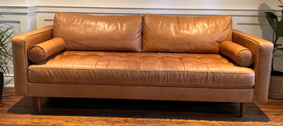 Structube Kinsey leather couch, View more