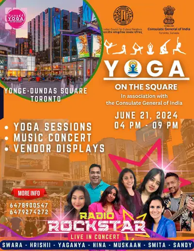 YOGA ON THE SQUARE YONGE-DUNDAS Square Toronto Celebrating International Day of Yoga! June 21, 2024...