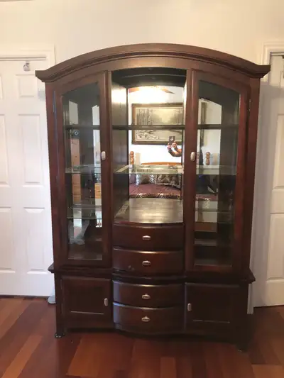 Very Good Used Clean Condition Solid Wood Hutch, View more