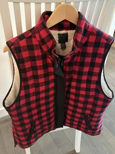 CHECK FLEECE VEST, View more