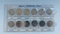 Canada 25 Cent 2000 Millennium Collector Coins in Plastic D