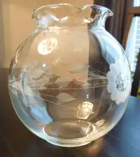 Cornflower Crystal Fishbowl Vase (W.J Hughes)