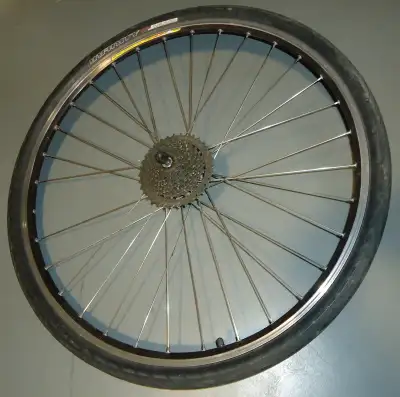 700x38c rear road bike wheel with tire and tube 8 speed QR, View more