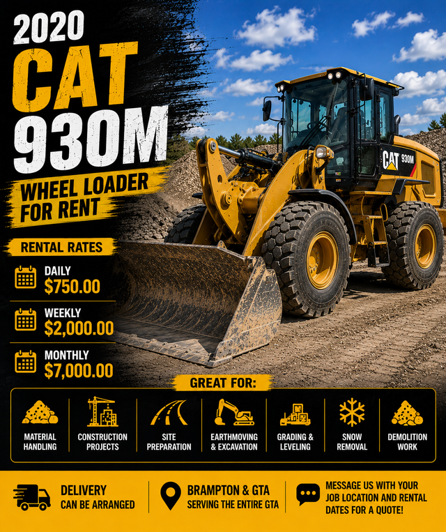 CAT 930M WHEEL LOADER AVAILABLE FOR RENT