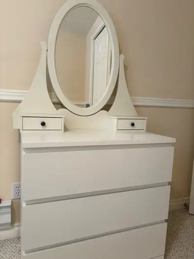 STORKLINTA 3-drawer chest & HEMNES Mirror, View more