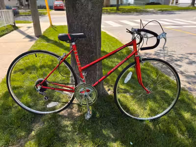 Great condition. 20 inch frame. 27 inch wheels. 10 speed. Araya rims made in Japan. Has a kickstand....