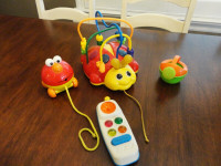 4 Piece Toddler Toy Lot -Pull Along Oscar & Ladybug, Telephone