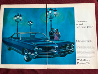 1966 Pontiac Grand Prix Large 2-Page Original Ad