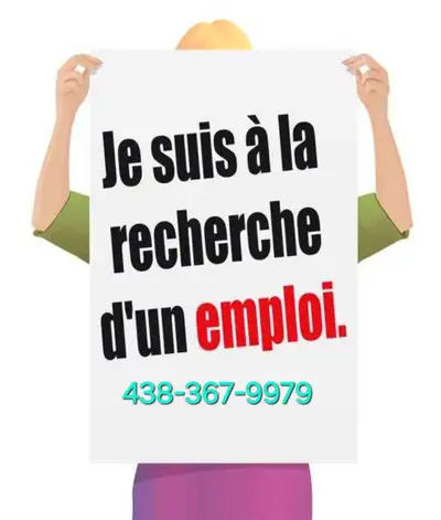 Bonjour! Je suis activement à la recherche d'un emploi et je suis prête à travailler dur. Si vous vo...