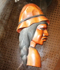 Wall hanging South American Indian Wood bust
