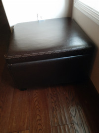 leather storage bench