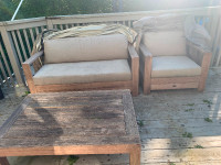 Patio couch, chair and table