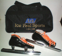 Speed Handmade Ice Skates With Penguin Blades in Carrying Bag