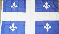 Quebec Flag with header and brass Grommets - 3' x 5' - New