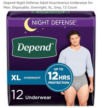 New Depend Night Defense Adult Incontinence Underwear XL