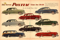 2-page (20 ½ x 14) vintage magazine ad for 1949 Pontiac