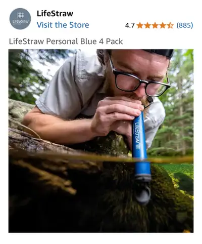 LIFESTRAW PERSONAL WATER FILTRER CAMPING BIKING EMERGENCY, View more