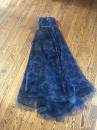 BLUE PROM DRESS (Good quality, shoulder-less, long, gemmed)