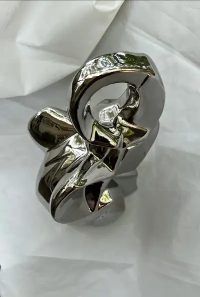 Chrome Cubist Elephant Figurine, View more