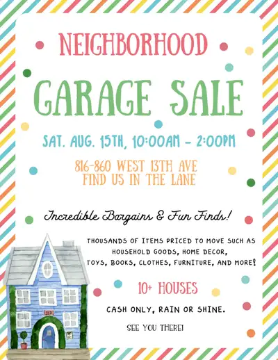 Multiple-family garage sale: 816-860 13th ave west, in the lane, View more