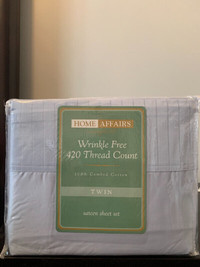 Twin Size 100% Combed Cotton Sateen Sheet Set