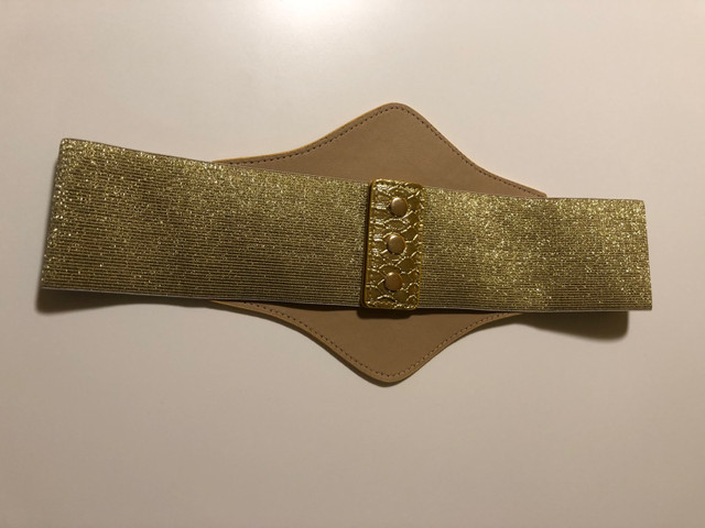 Women’s Shein gold snakeskin embossed corset belt (medium) $10 in Costumes in Kingston - Image 3