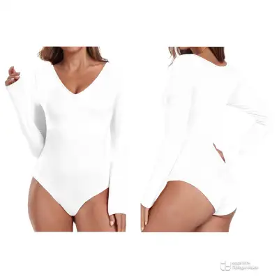 Laolasi Long Sleeve V Neck Bodysuit Womens Size 2XL, View more