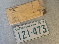 Saskatchewan License Plate 1970