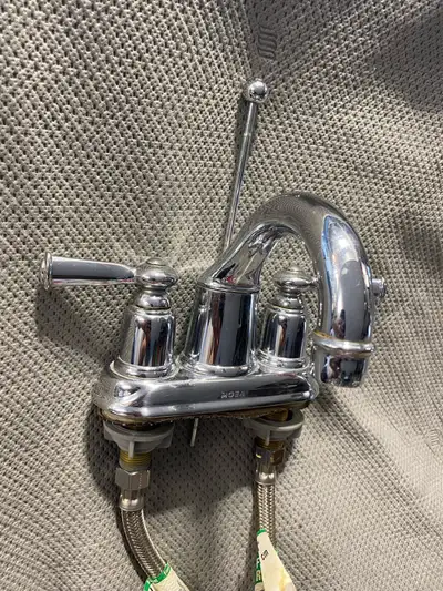 Chrome faucet for bathroom vanity Moen