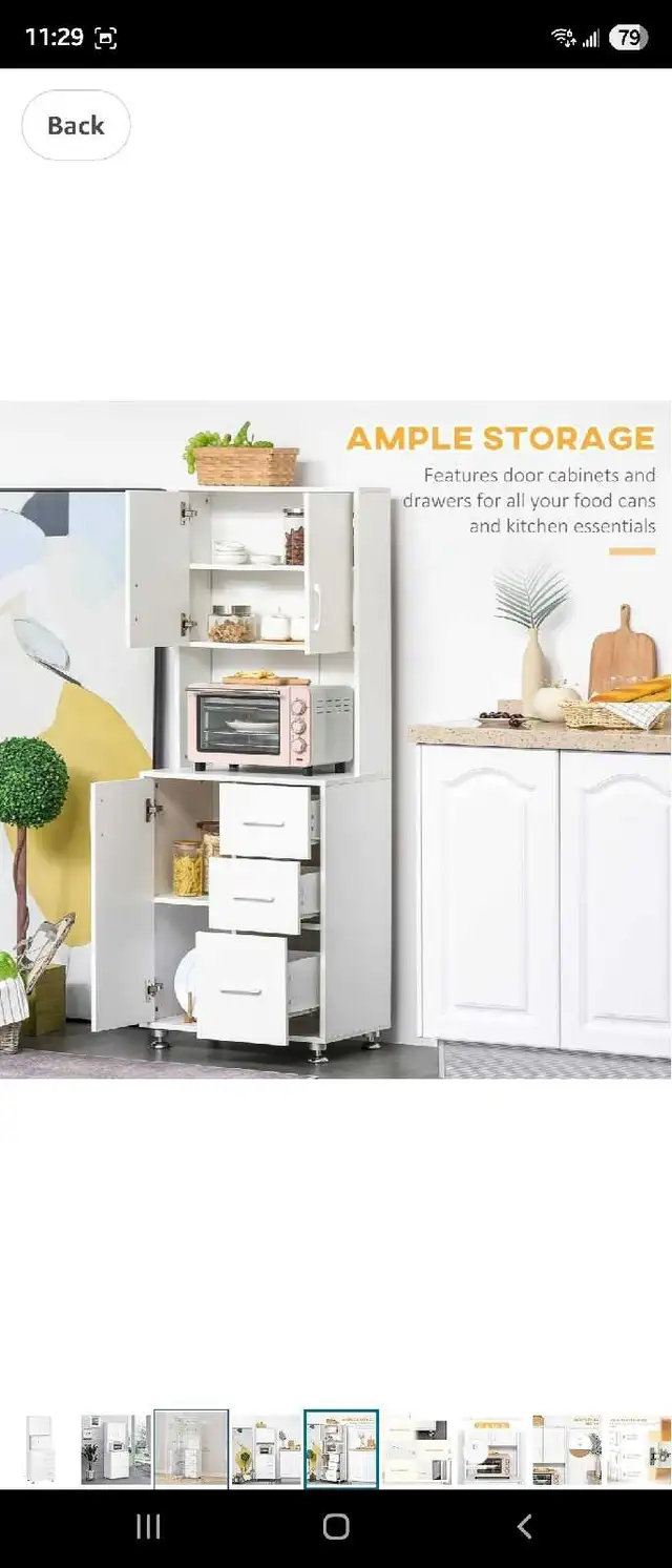 White Kitchen Pantry Cabinet in Hutches & Display Cabinets in City of Toronto - Image 3