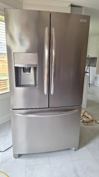 Frigidaire French door bottom freezer 27 cu/ft fridge.