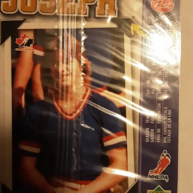 1997 Curtis Joseph Post Upper Deck Grow Like a Pro Trading Card in Arts & Collectibles in Calgary - Image 4