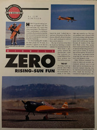 1992 Zero R/C Model Kit Original 1 Pg Article 